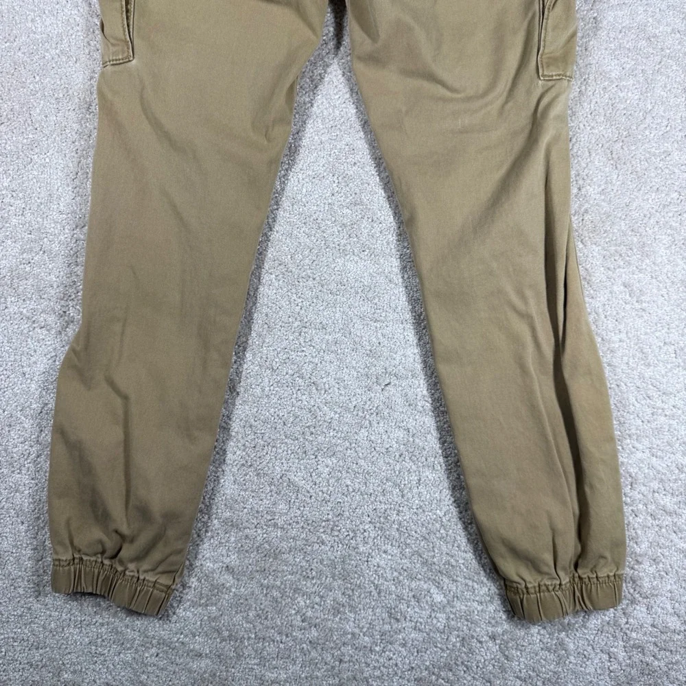 Aeropostale Mens XS Cargo Jogger Pants Khaki Tan Cotton Elastic Waist 4795 Y2K‎
